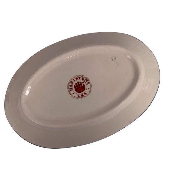 Hartstone Pottery American Star Oval Platter Red White Blue USA 12 1/2 Inches - Picture 6 of 8
